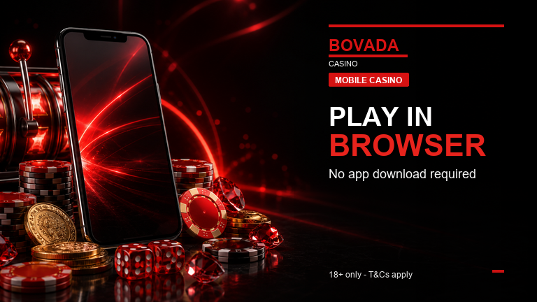 Bovada mobile casino phone with red slot lights